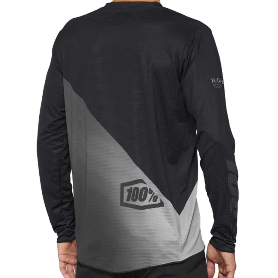100% R-Core-X Long Sleeve 2022 Race Jersey - Black/Grey - Image 2