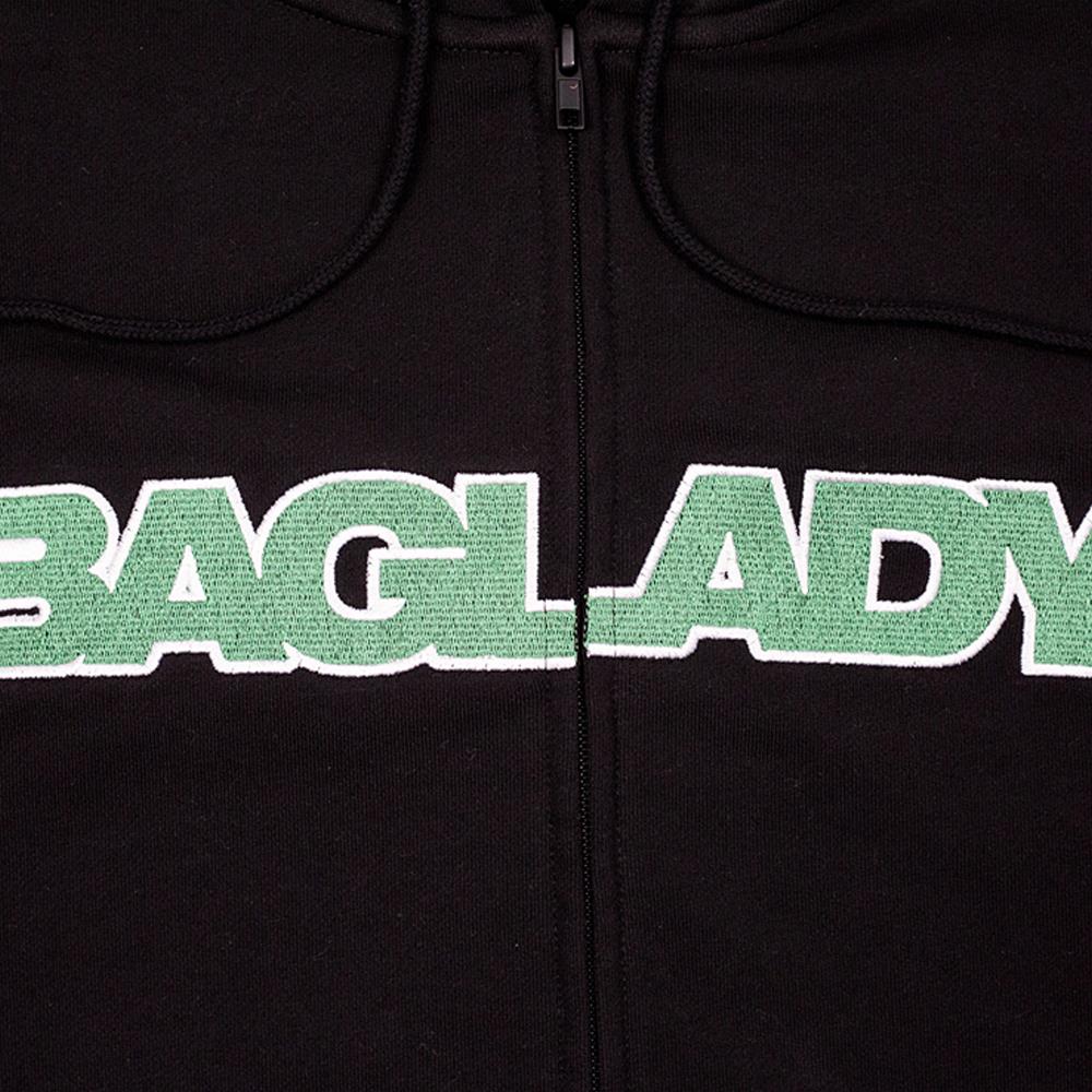 Baglady Full Zip Hoodie - Black - Image 2