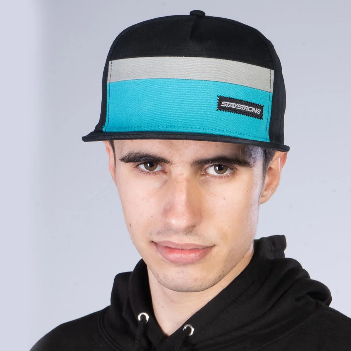 Stay Strong Block Snapback - Black/Teal - Image 2