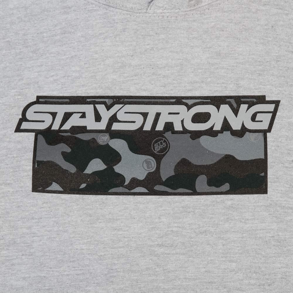 Stay Strong Camo Youth Hooded Sweat - Moon Dust Grey - Image 2