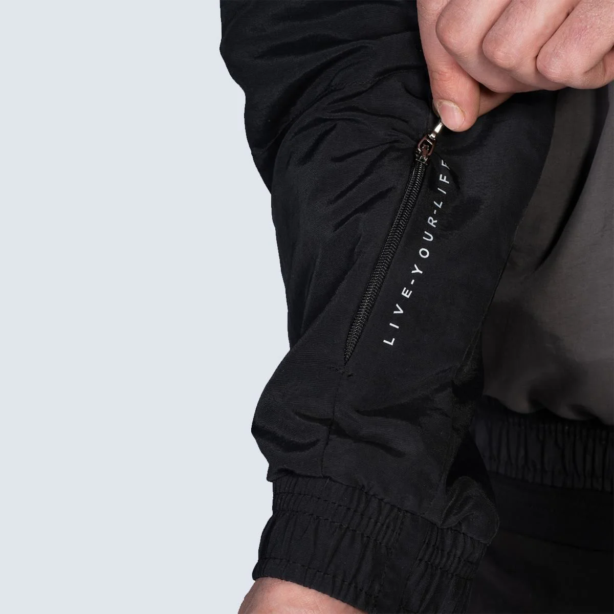 Stay Strong Cut Off Vertical Full Zip Jacket - Black/Grey - Image 4
