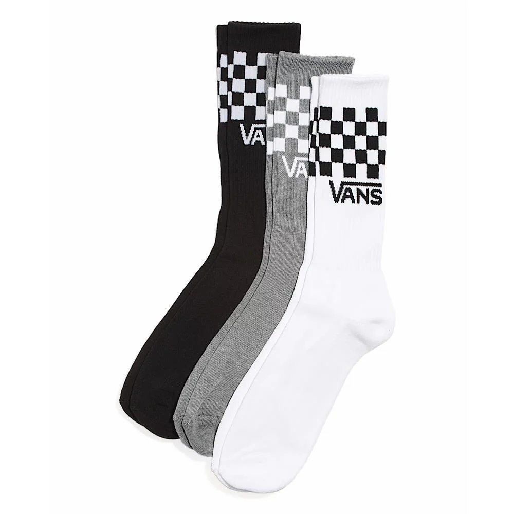 Vans Classic Check Crew Socks 3-Pack - Checkerboard Black/White