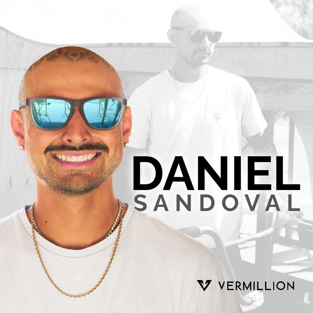 Vermillion Endy Sunglasses - Daniel Sandoval Signature - Grey/Light Blue - Image 5